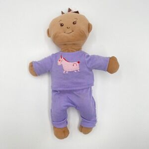 Manhattan Toy Wee Baby Stella Doll 12" Plush Tan Skin Purple Unicorn Pajamas